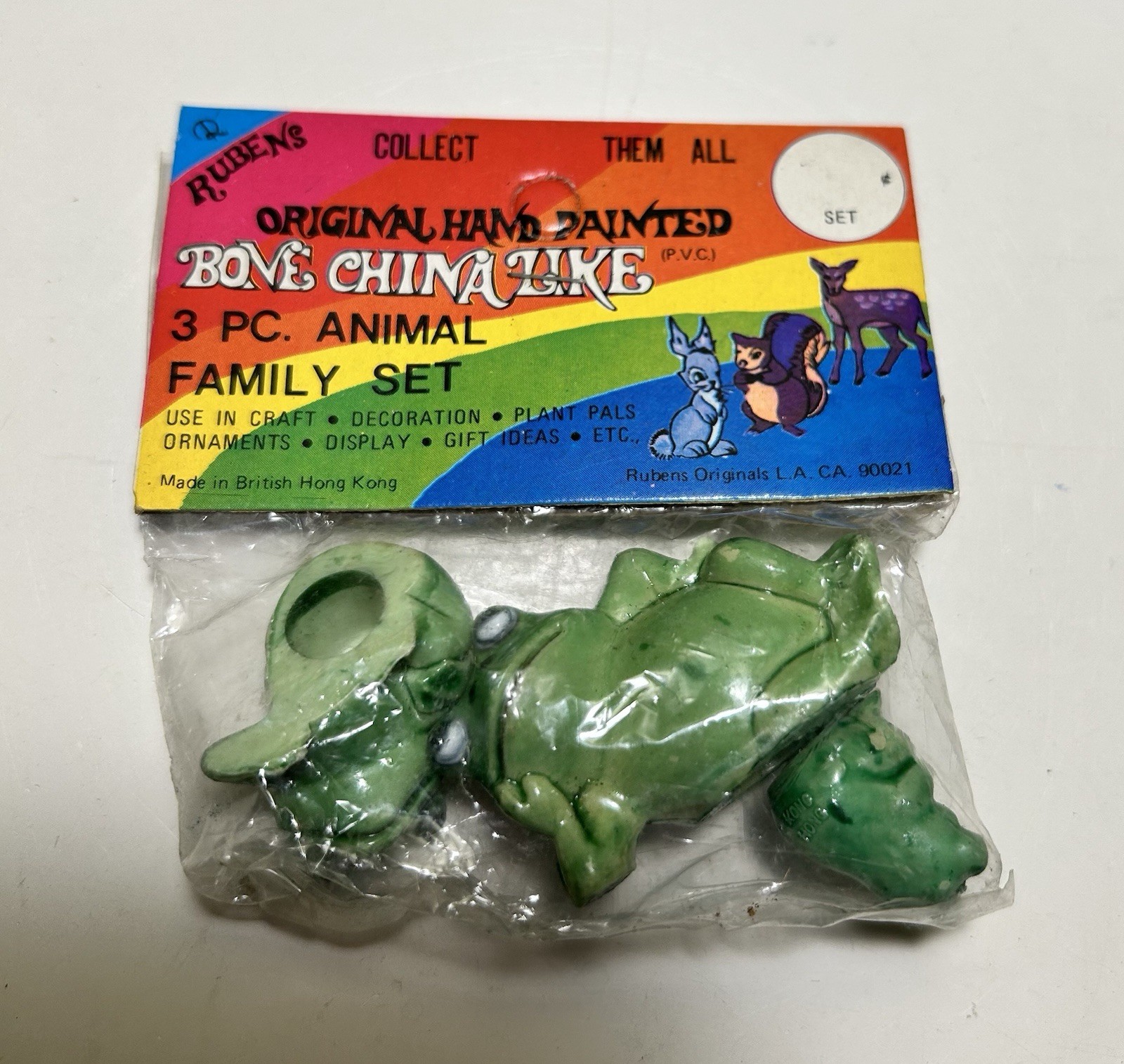 Vintage Reubens Frog Figures Miniatures 3pc New Old Stock In Original Package