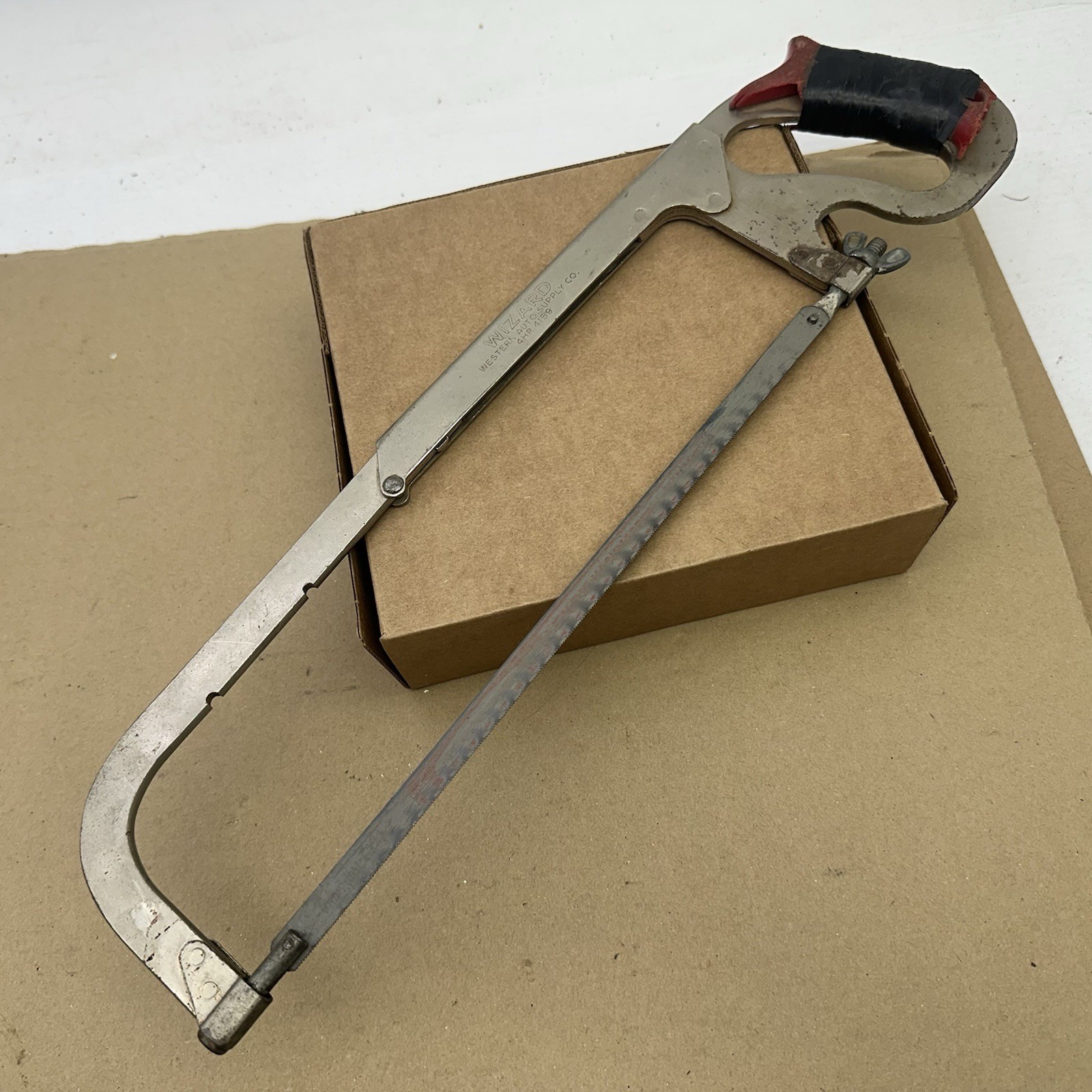 WIZARD Adjustable Hacksaw 4HR 4159 Red Western Auto Tool Made USA Vintage WIZARD Adjustable Hacksaw 4HR 4159 Red Western Auto Tool Made USA Vintage