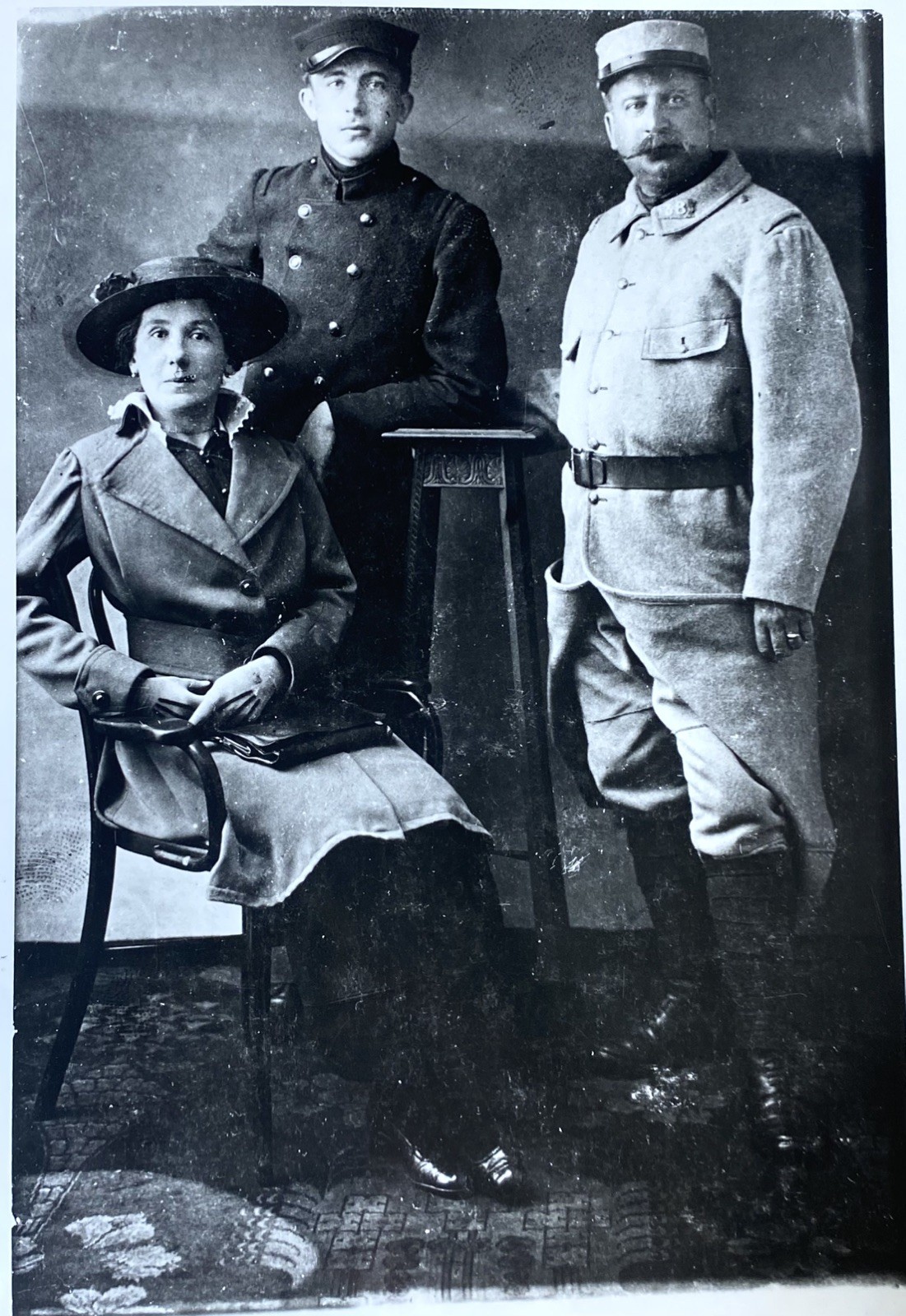 Paul Éluard in military uniform with his mother. Valette–Éluard Collection.