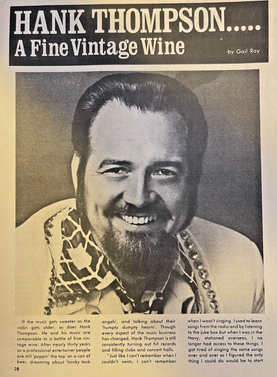 1975 Country Performer Hank Thompson