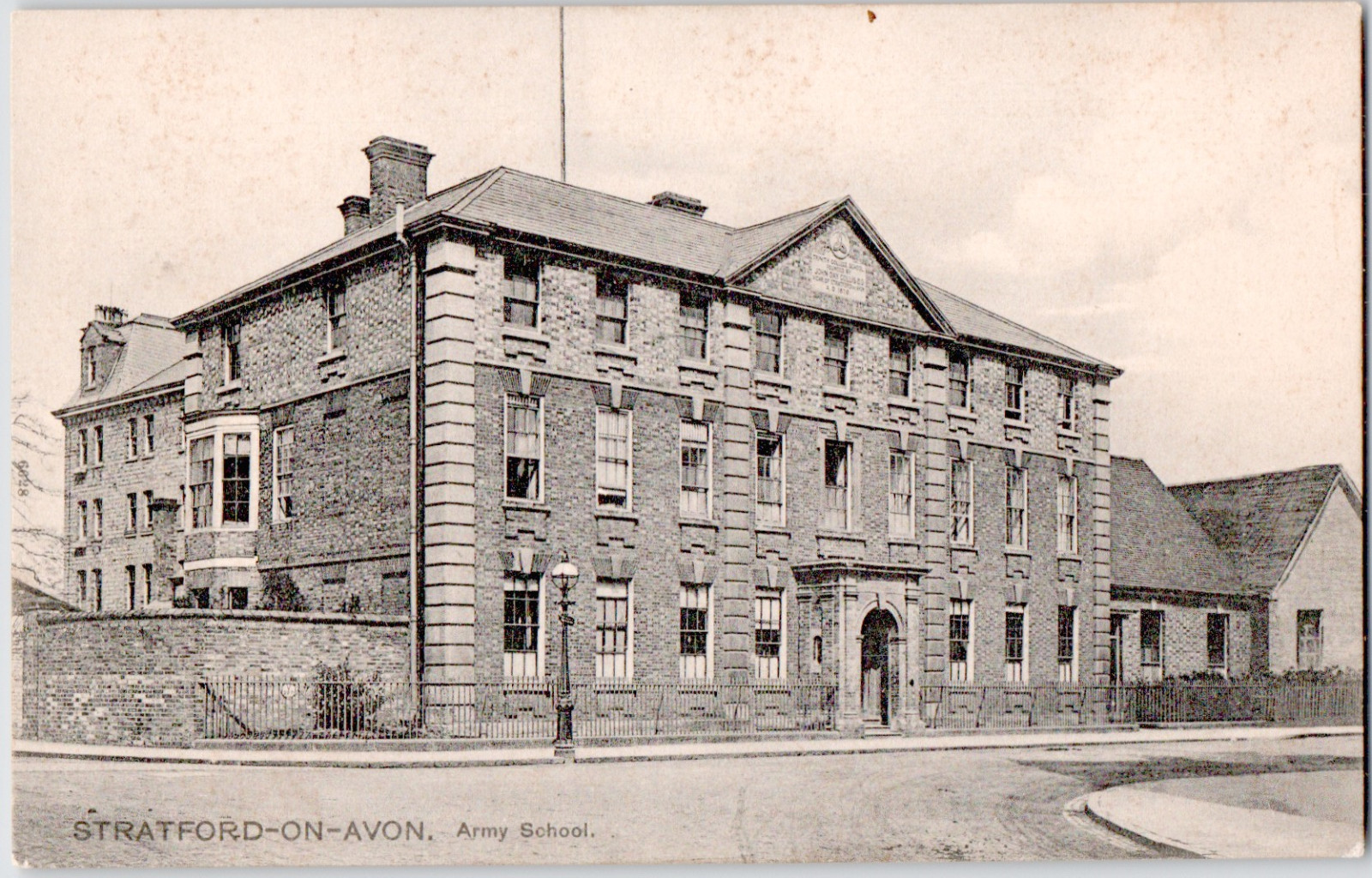 UK England Stratford On Avon Army School 1910 John Cross College Postcard