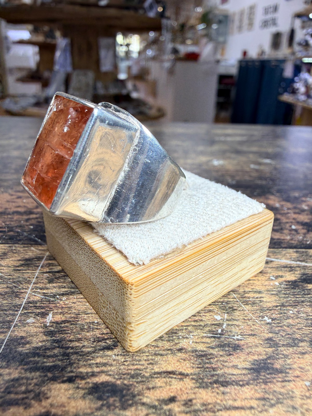 Orange Tourmaline Knight Ring - Genuine Natural Stone - TATUM Crystal