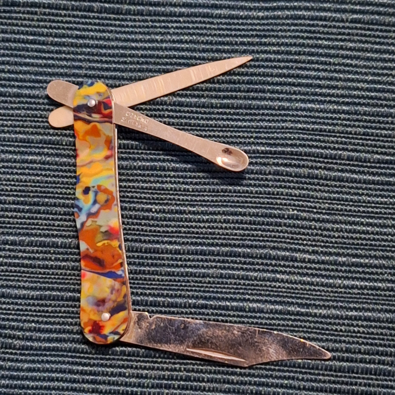 Vintage 1920s Czechoslovakia miniture pocket knife with snuff spoon