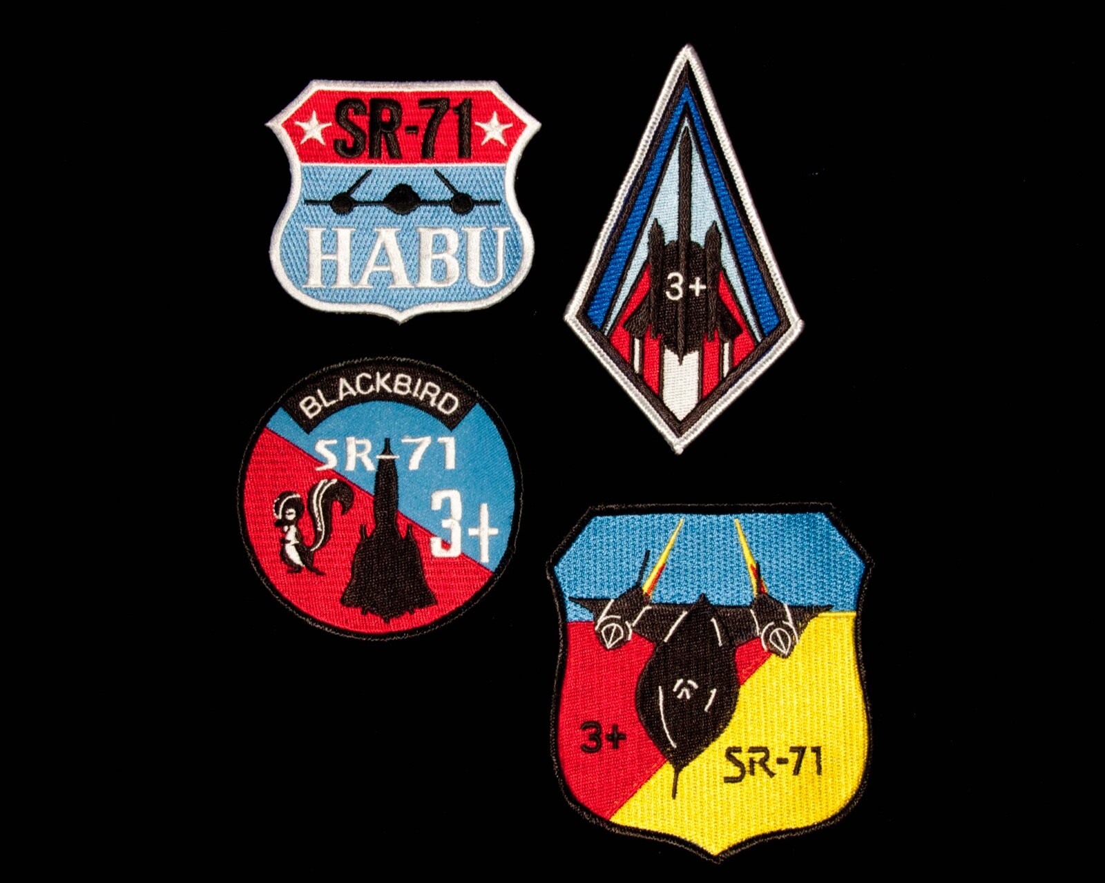 4 x USAF SR-71 aircraft patches.  Blackbird, CIA, Cold War, Vietnam US seller