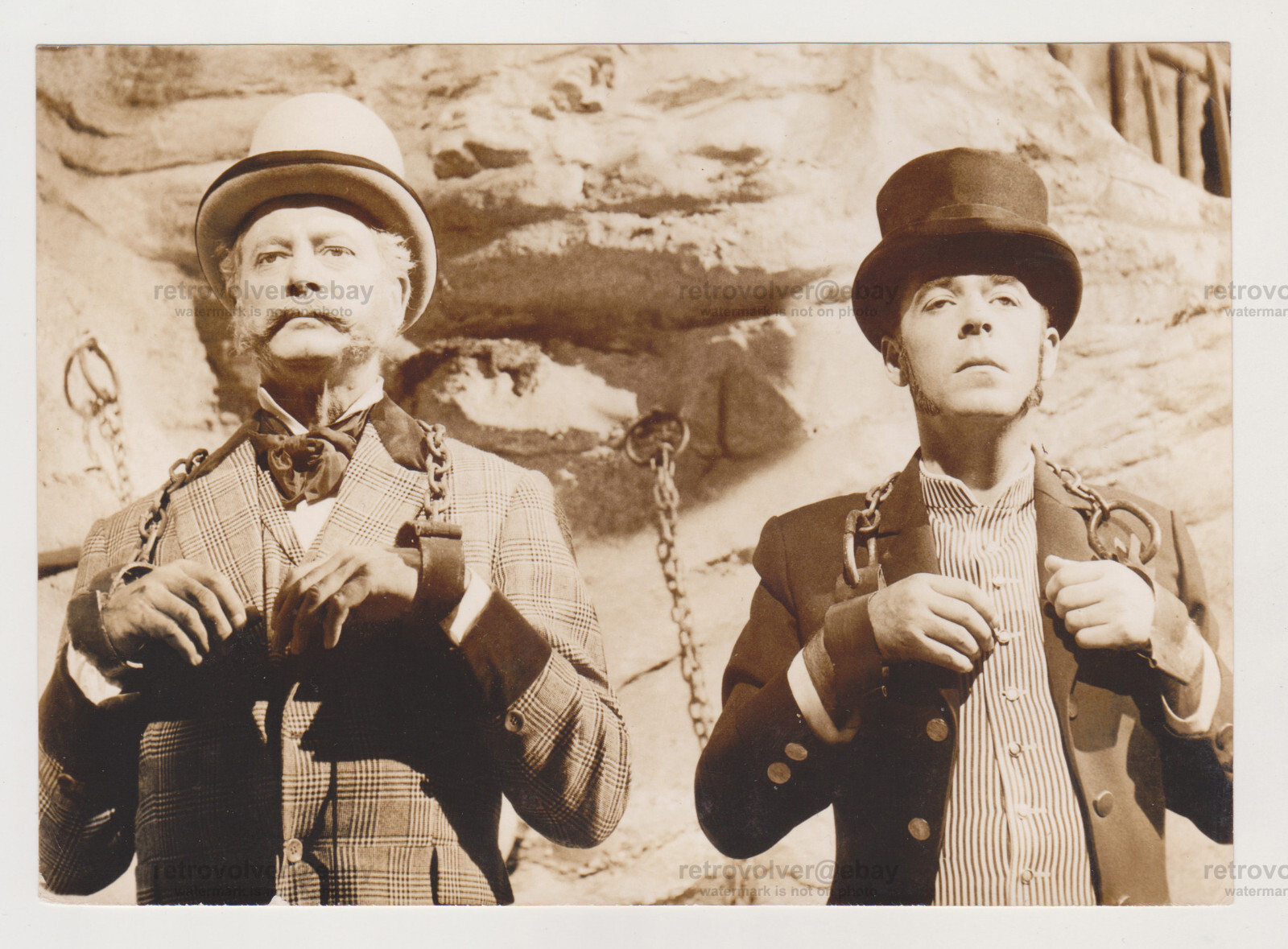 Two Gentlemen in Chains Unusual Vinatage Snapshot Old Photo
