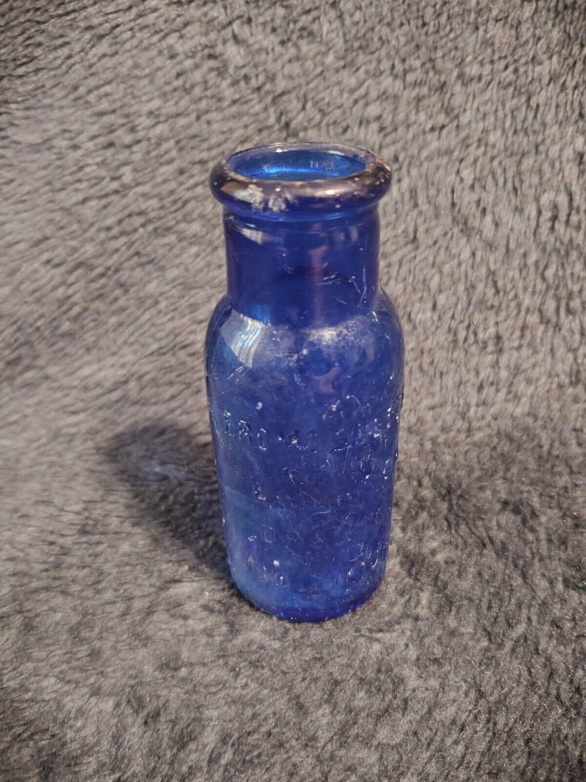 Vintage Emerson Drug Co Bromo Seltzer Cobalt Blue Glass Bottle, 4.25'' Tall