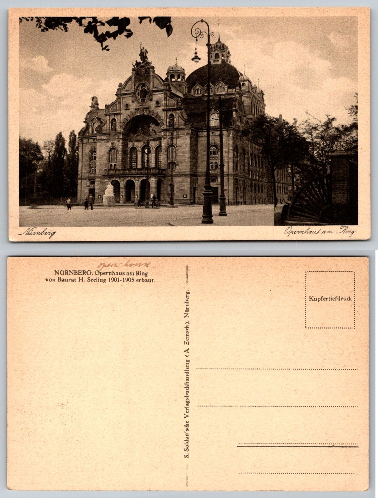 Nürnberg Germany Opernhaus am Ring Postcard