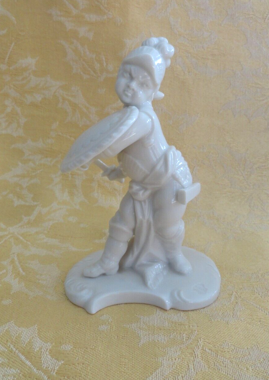 Nymphenburg Porcelain Putto as Mars Figurine Germany Rare
