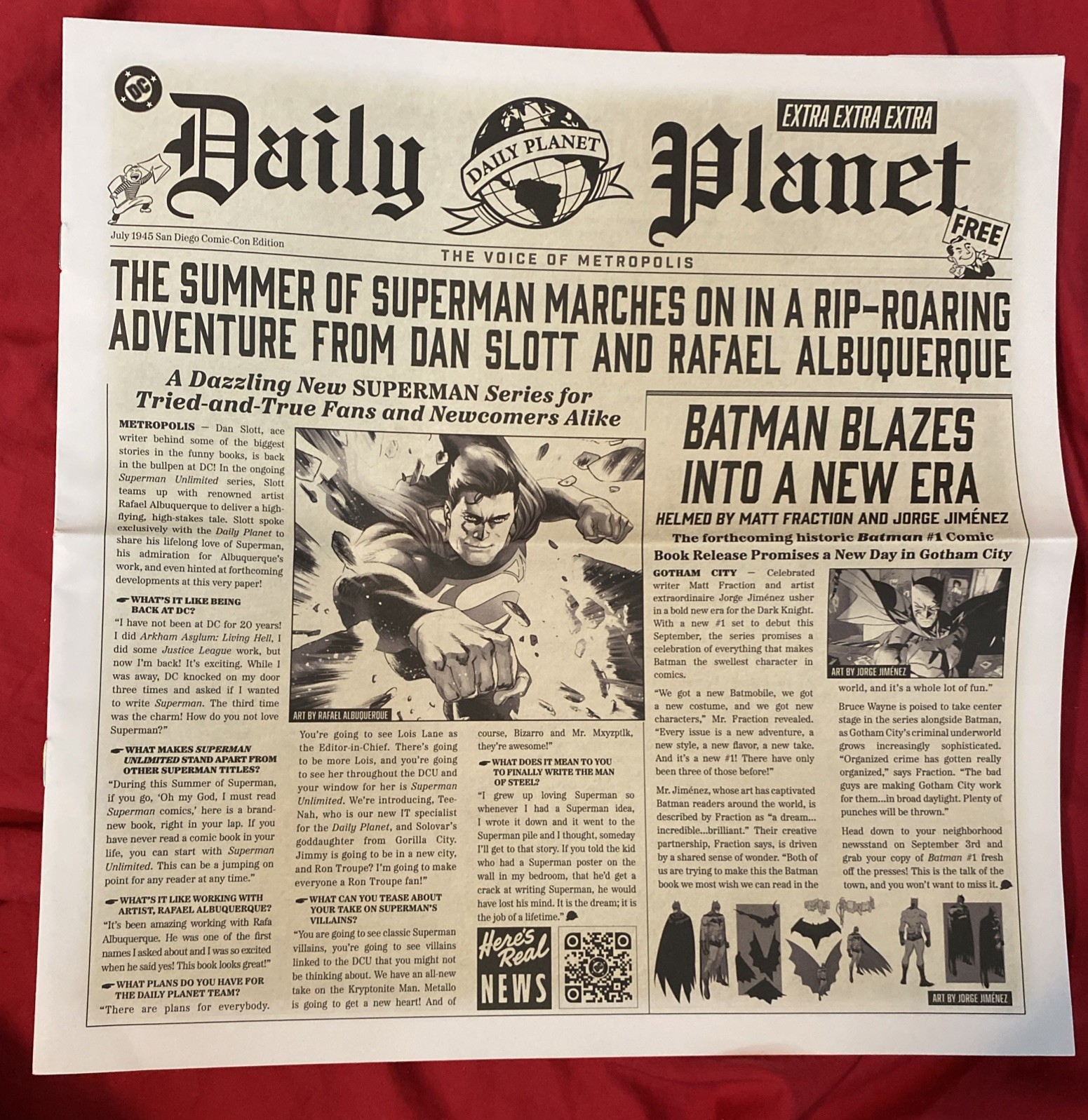 NYCC 2025 SUPERMAN DAILY PLANET SPECIAL EDITION DC BOOTH EXCLUSIVE NEWSPAPER