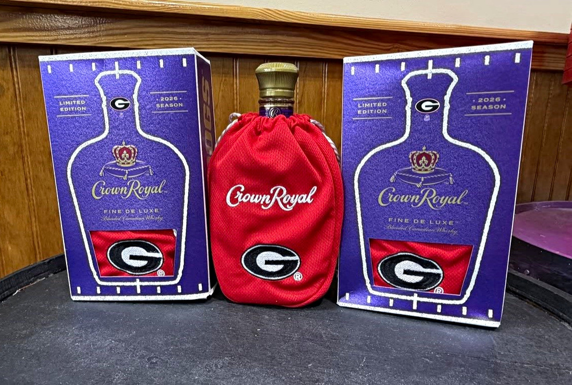 Georgia bulldog Crown Royal 2026 Season limited edition Box and Georgia G bag