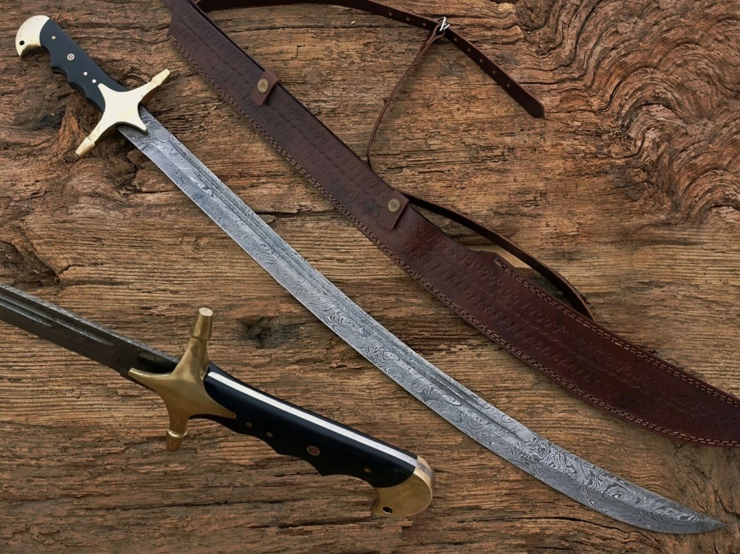 Hand Forged Damascus Steel Arabian Sword, Handmade Persian Sword, Pirate Sword