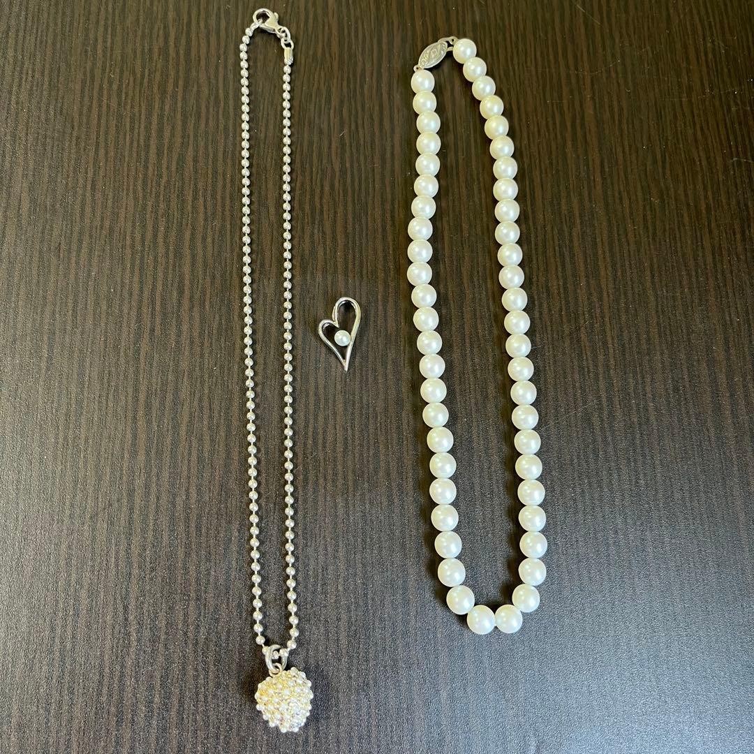 Tasaki Pearl Necklace Top Silver Engraved 38cm Jewelry Accessory Tasaki Pearl Necklace Top Silver Engraved 38cm Jewelry Accessory
