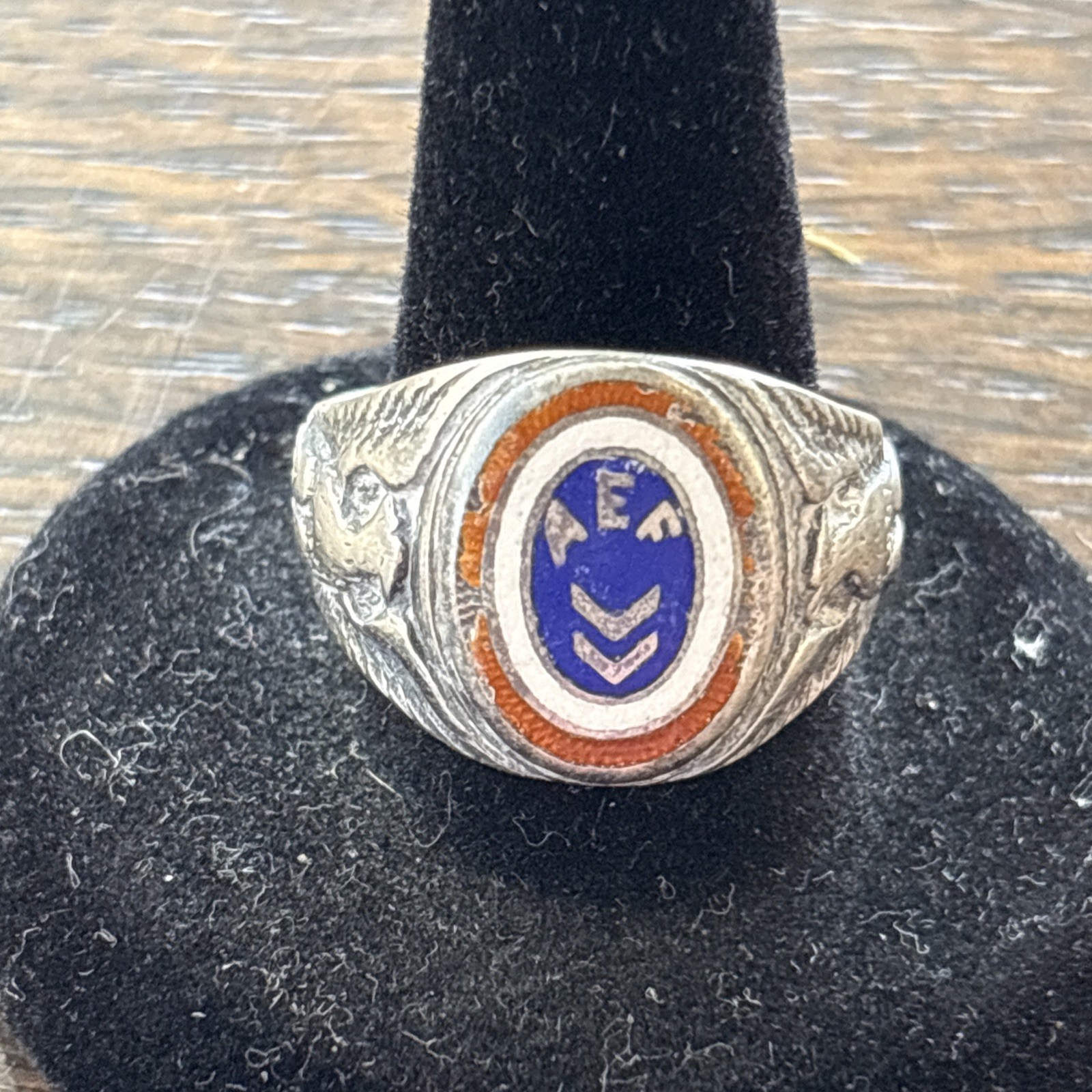 Antique WWI AEF US Military American Expeditionary Forces Sterling Ring Rare