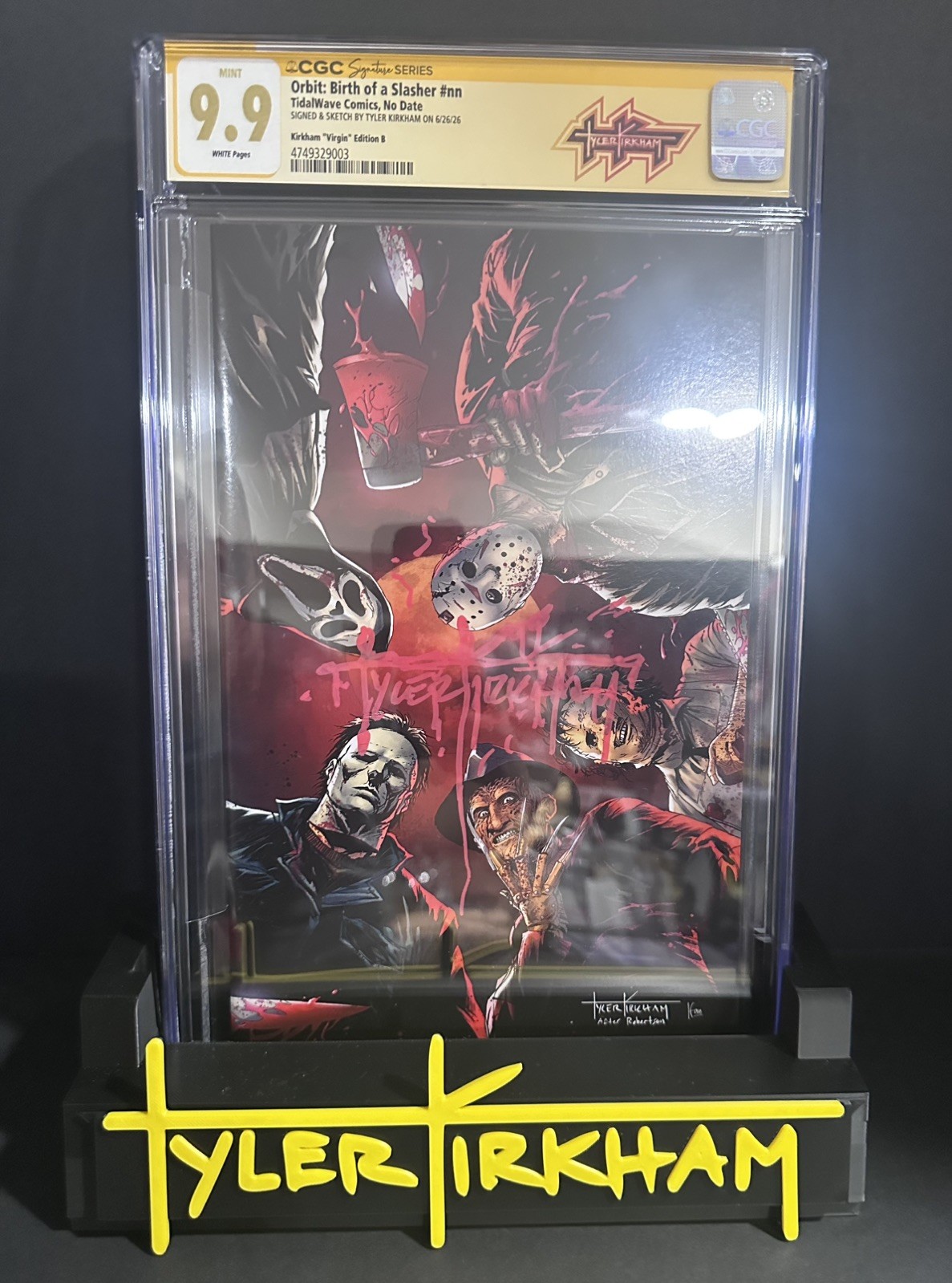 Orbit Birth of a Slasher CGC 9.9 Tyler Kirkham Signed/Remaque/sketch not 9.8