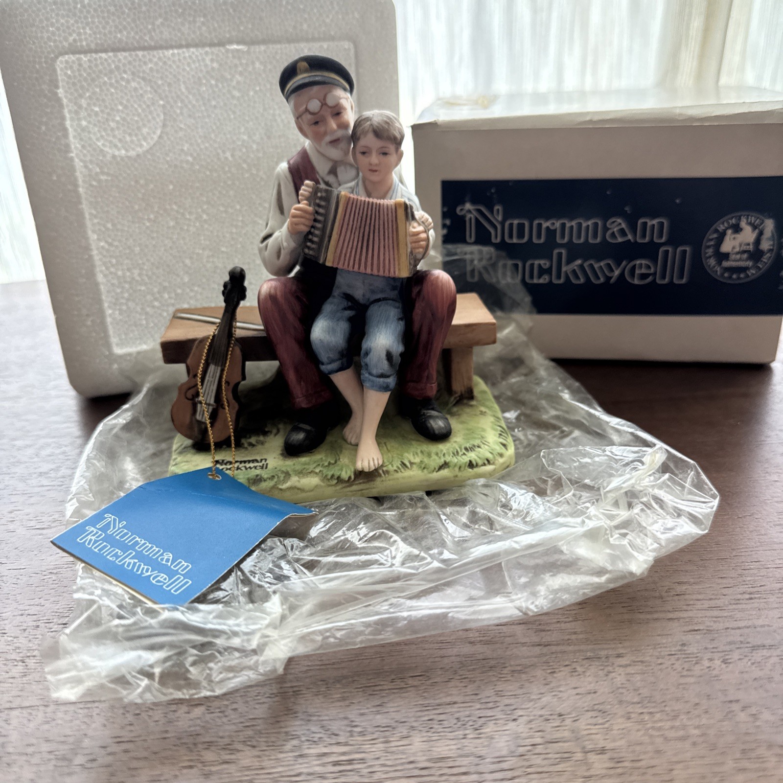 1980 Norman Rockwell Figurine - The Music Lesson In Original Box With Tag