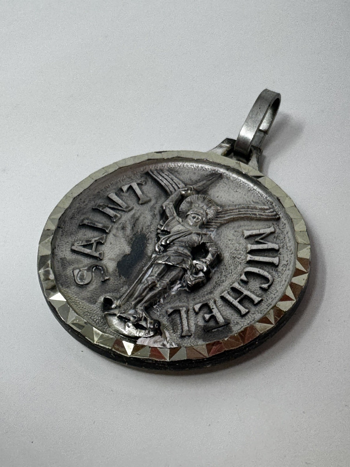 Vintage French ARCHANGEL ST MICHAEL Metal; large Vintage French ARCHANGEL ST MICHAEL Metal; large