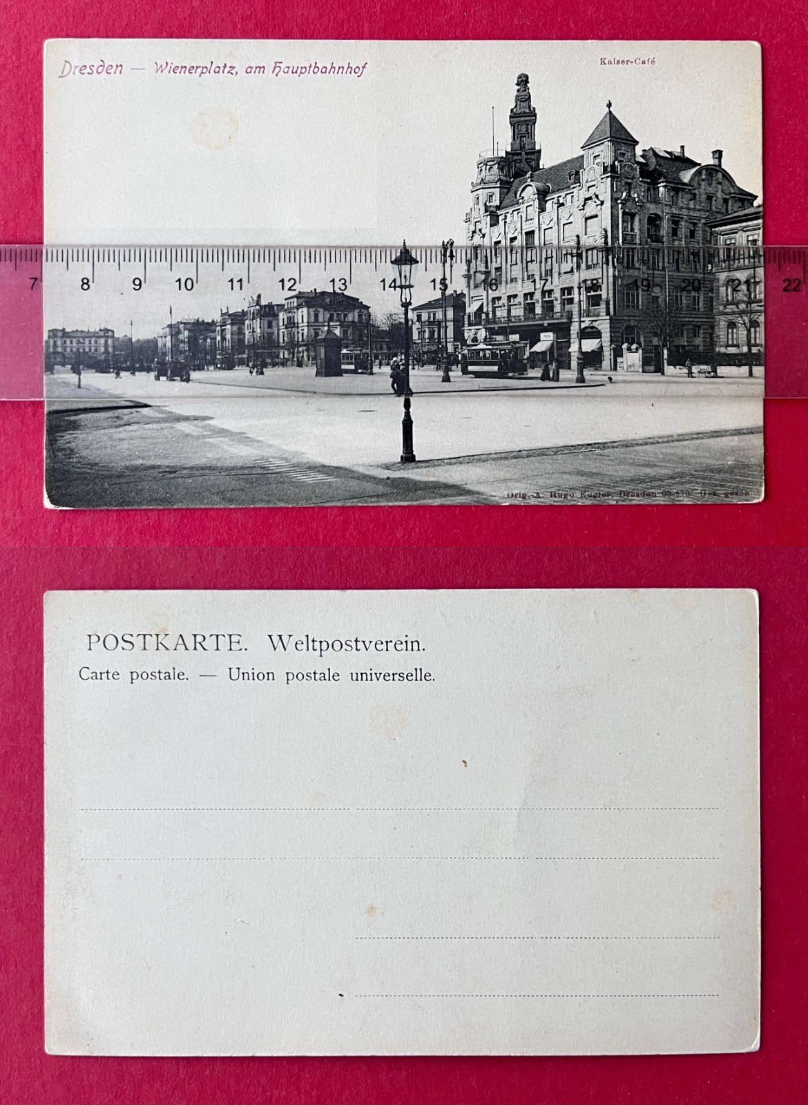 Postcard Dresden around 1900 Wienerplatz at the main station with tram (183253