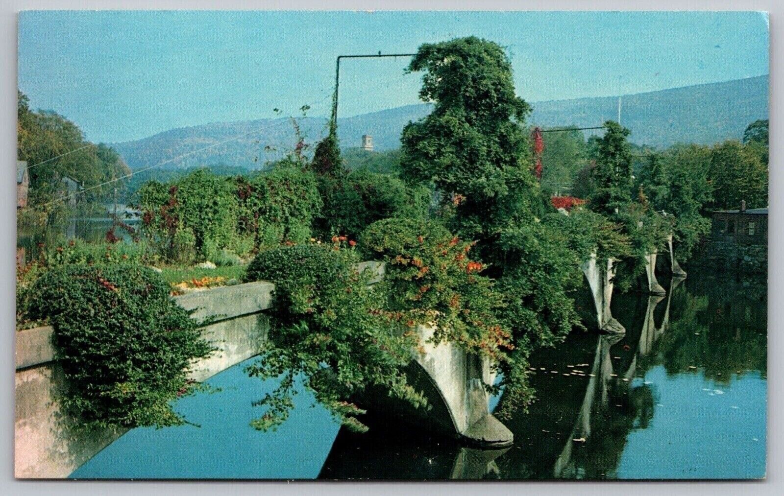 Mohawk Trail Shelburne Falls Massachusetts Bridge Of Flowers Chrome Postcard
