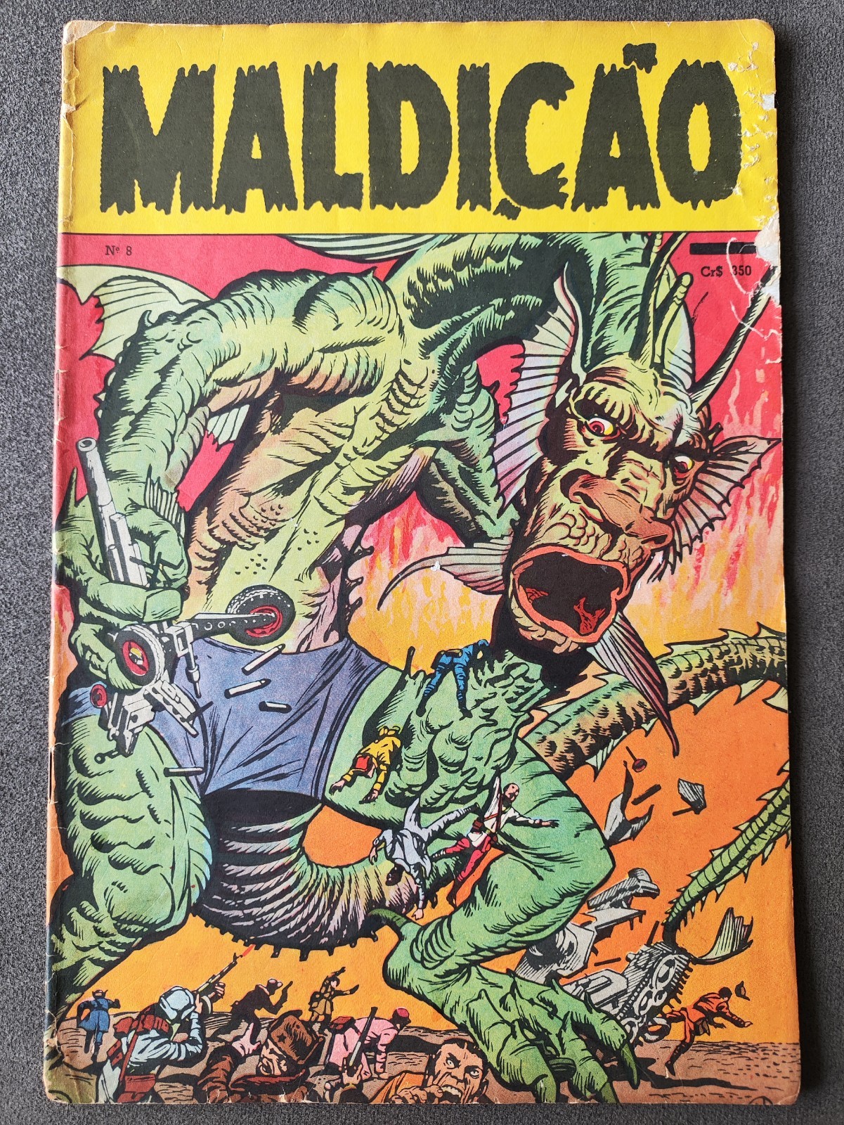 Maldição #8 - 1st Cover App of Fin Fang Foom (1967) - HUGE Foreign GRAIL Brazil