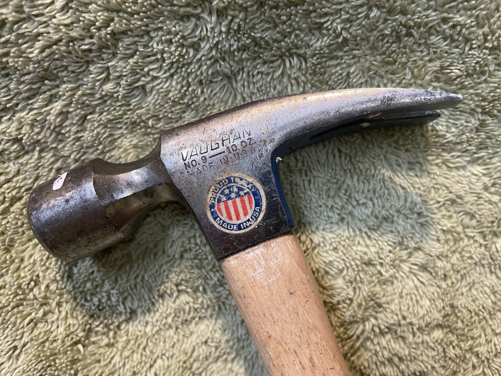 Vintage Vaughan No. 9 Small 10 oz. Straight Claw Hammer Since 1869