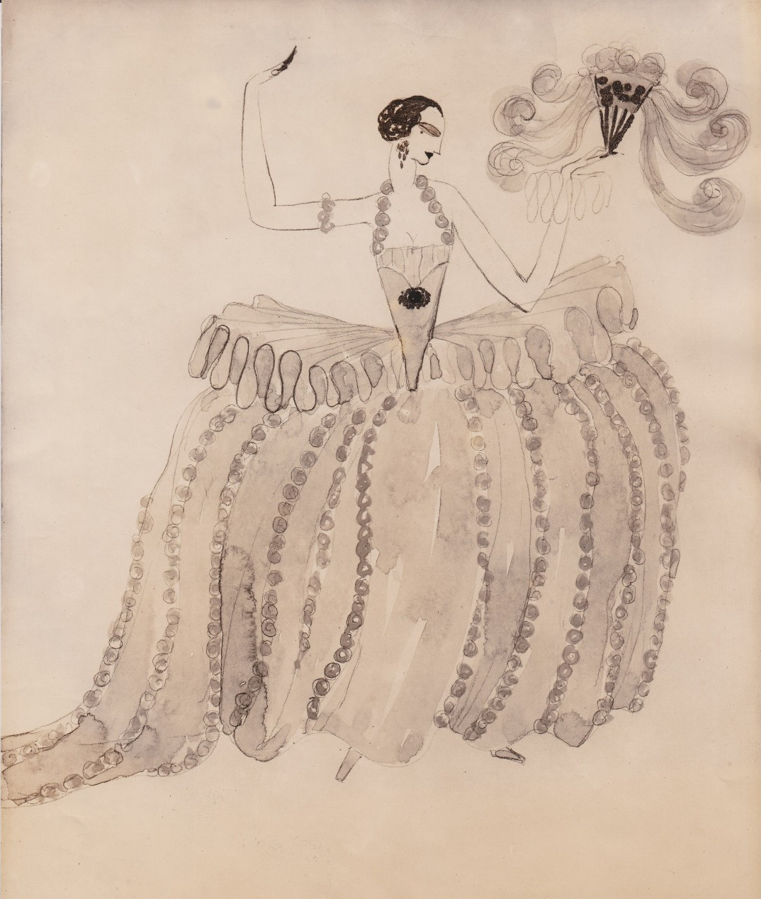 1921 Press Photo Artist Helen Dryden Sketch of Costume for Play \