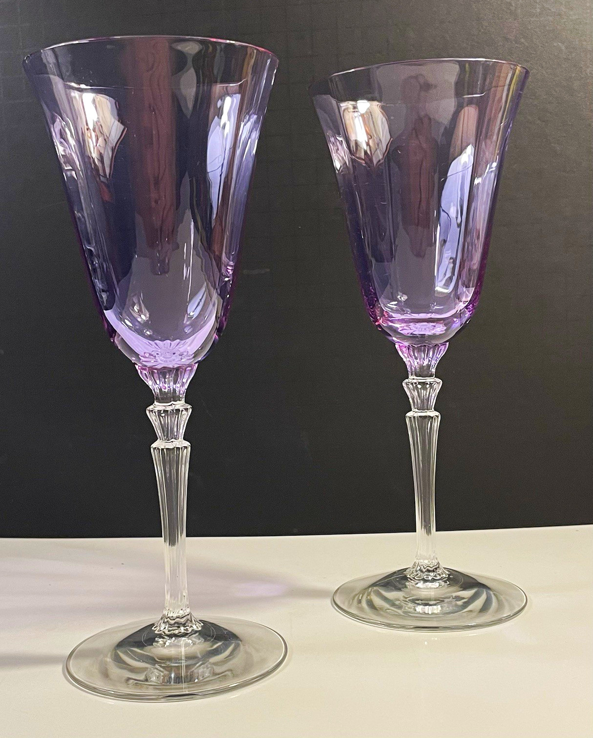 Vintage Fostoria Wisteria Neodymium Water Goblets 8.25\