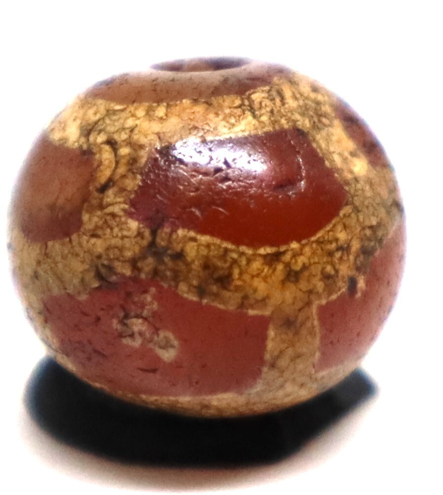 Ancient Etched Carnelian Bead, Ancient Pyu Burma (1stC AD - 11thC AD)