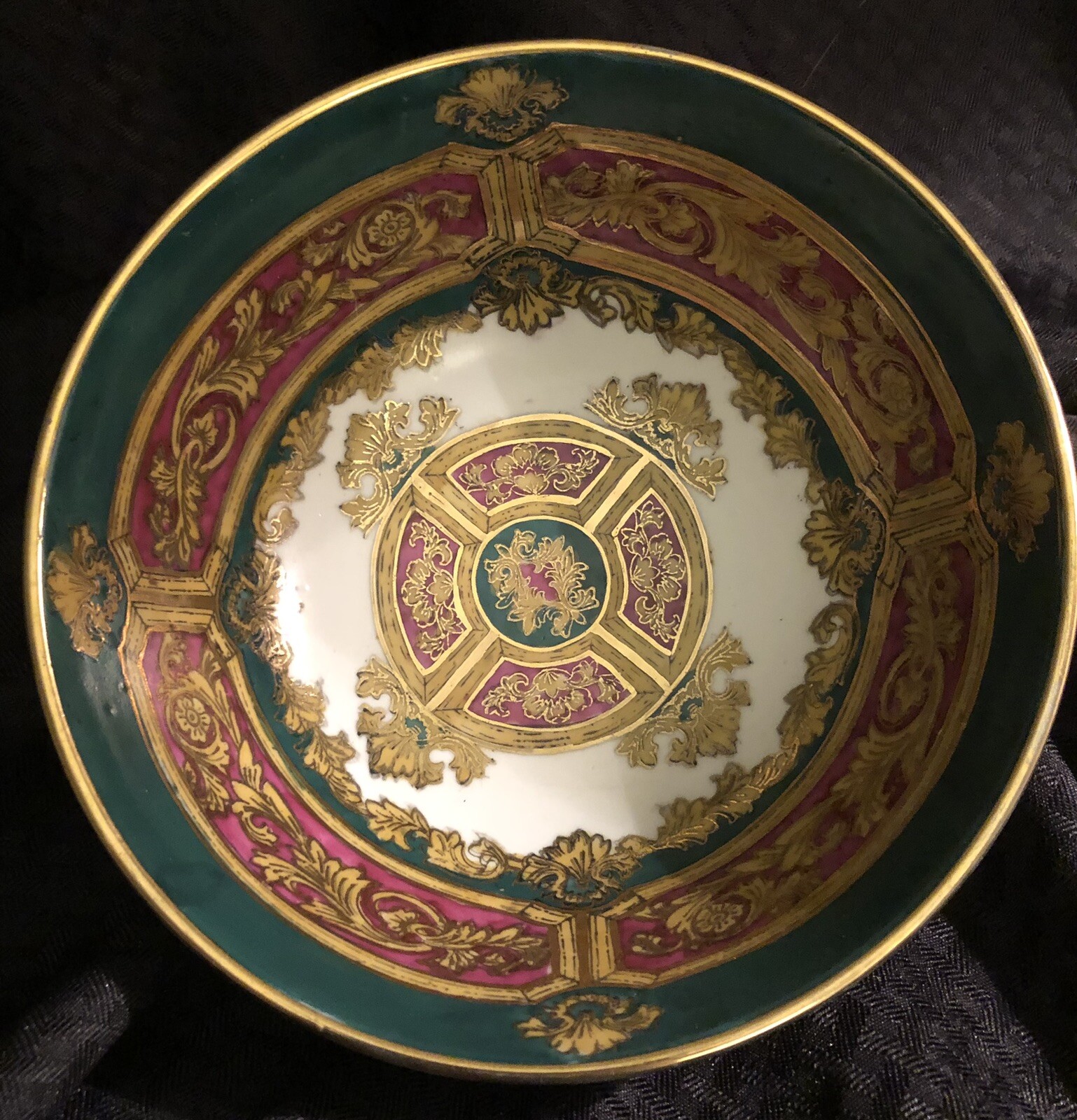 Vtg Andrea by Sadek Imari Style handpainted  porcelain oriental bowl 8”x3.5”