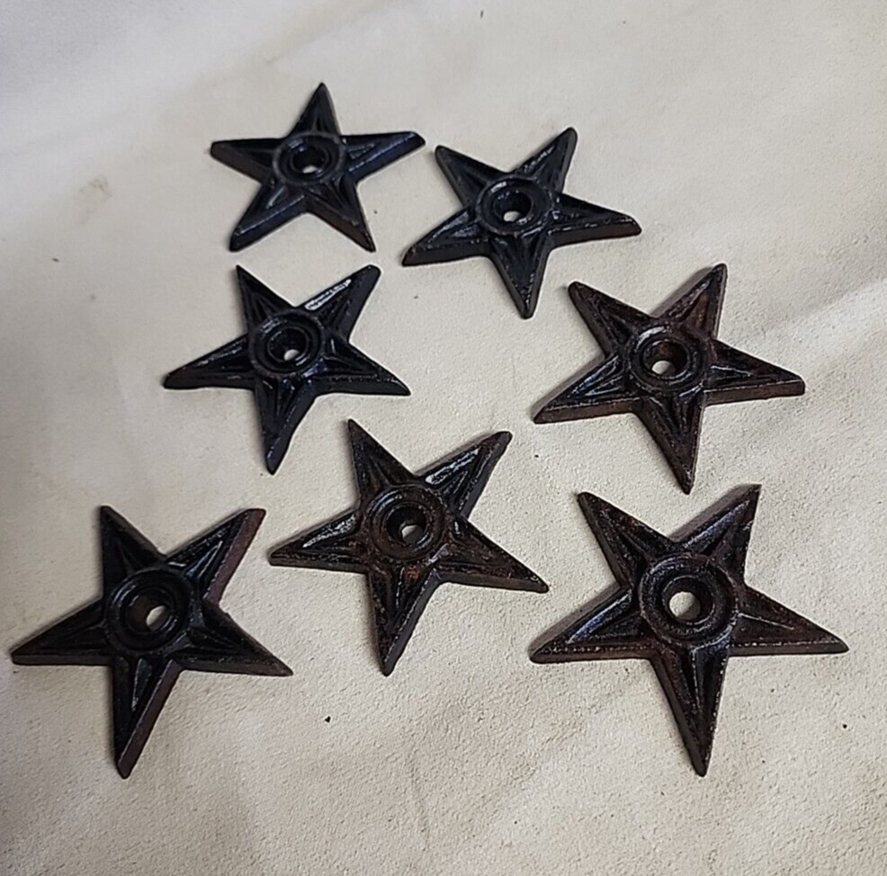 Cast Iron Small Star VINTAGE  2.75 Inch  Architectural Salvage Wall Anchor 
