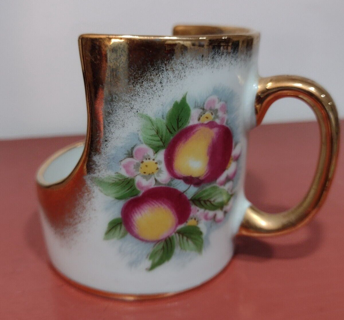 Royal Crown Apple Blossom Vintage Candle Holder 2923 Gold Candlestick Base