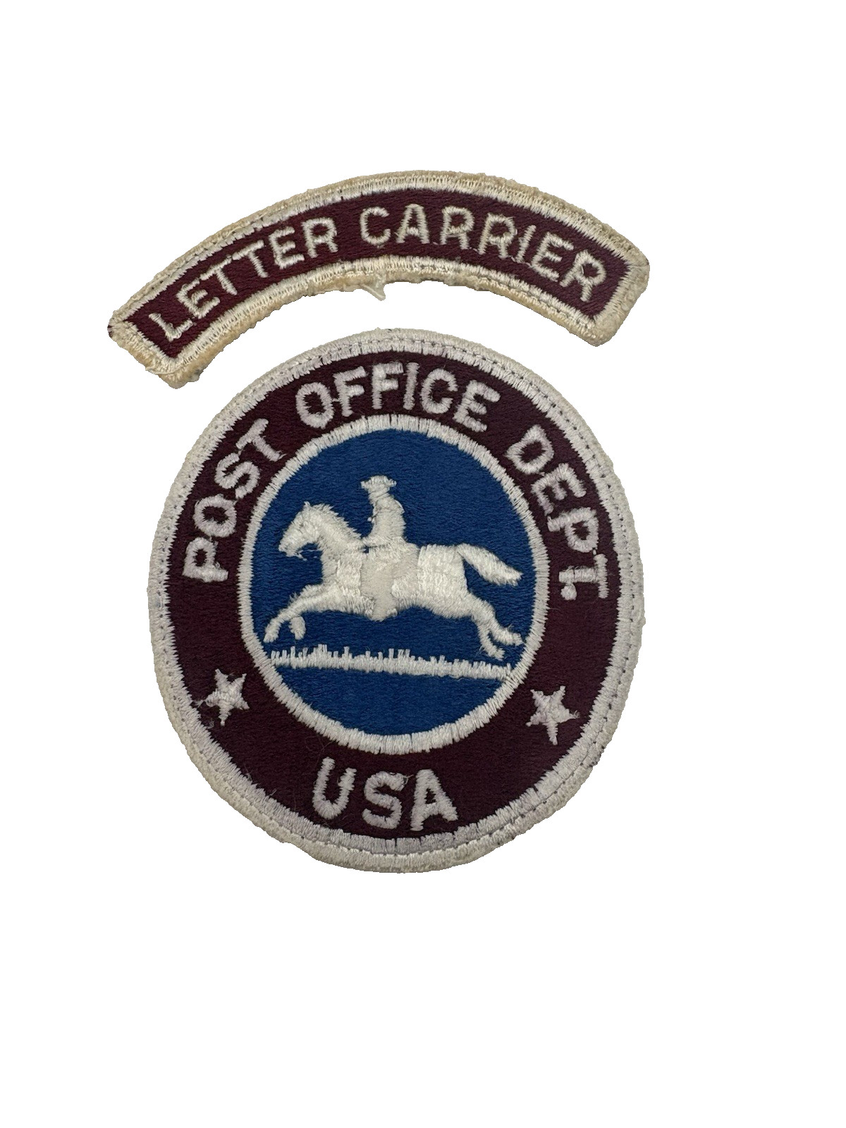 Vtg USA Post Office Department Patch & Letter Carrier Segment 1965 - 70 USPS EC