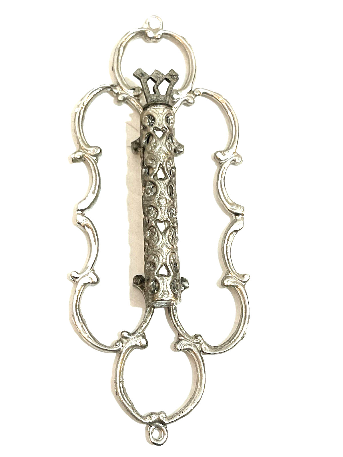 Vntg Sterling Jewish Mezuzah מְזוּזָה‎ Shin & Klaf Israel Judaica Judaism Hebrew