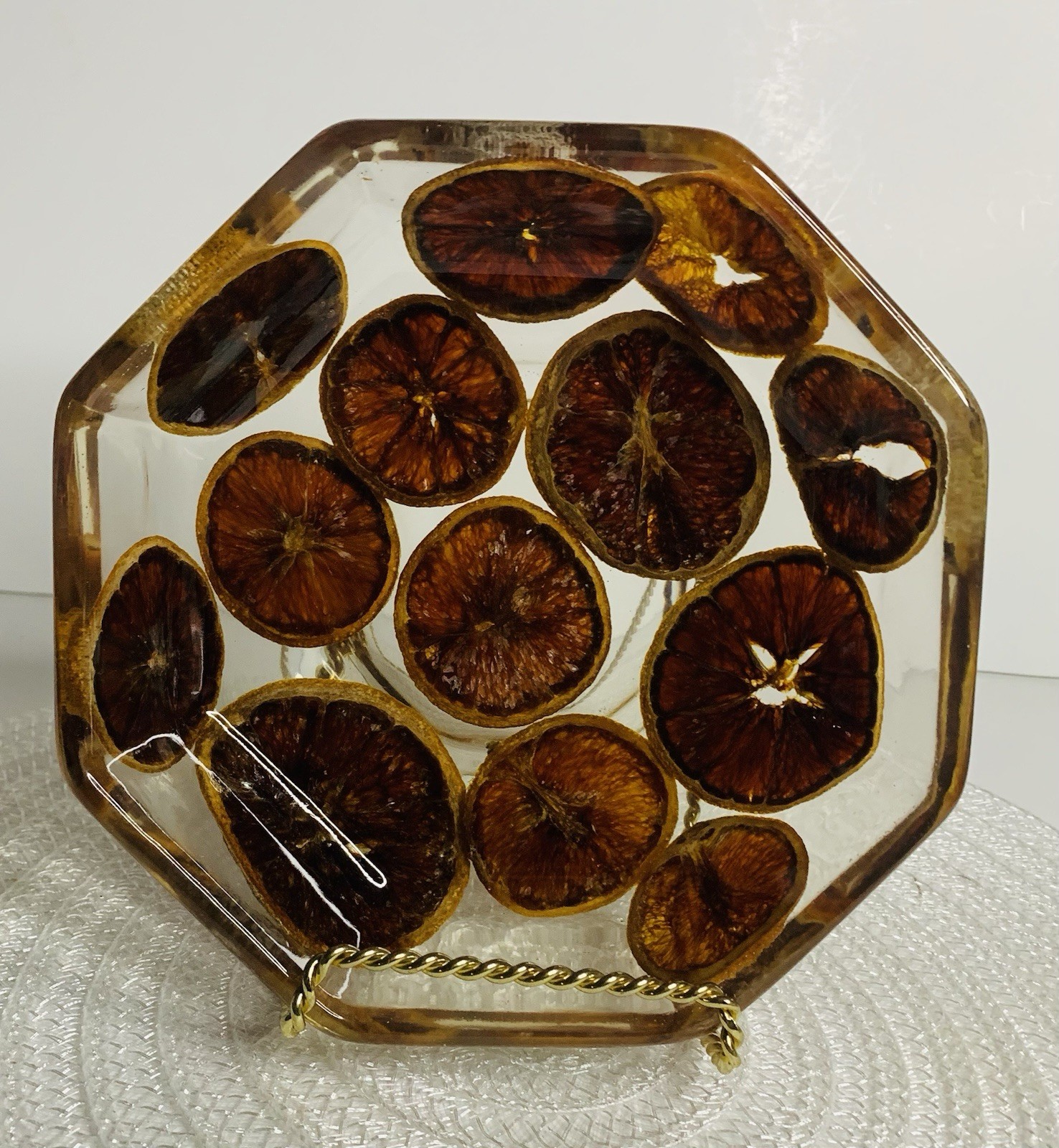 Riccardo Marzi Firenze Vintage Italian Lucite Orange Slice Bowl Octagon Riccardo Marzi Firenze Vintage Italian Lucite Orange Slice Bowl Octagon