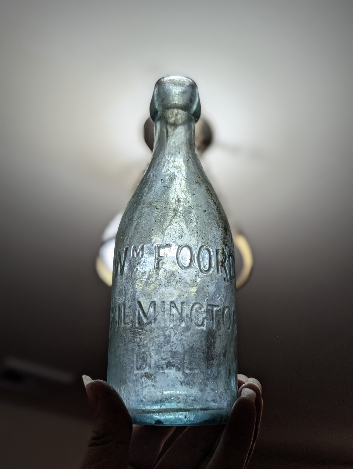 Wm. Foord Wilmington Delaware Blob Top Aqua Pony Bottle Late 1800s