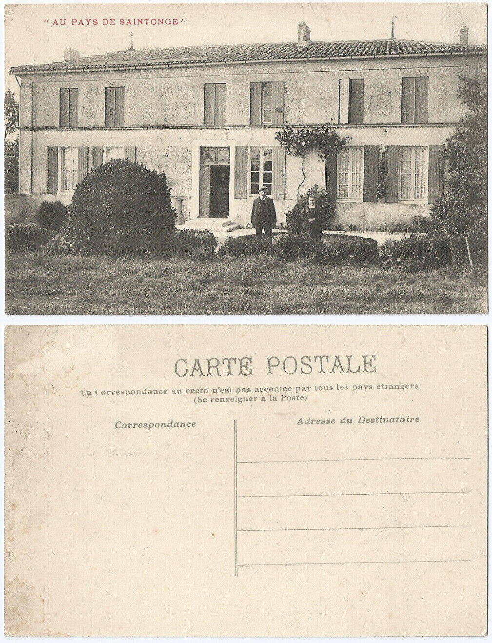 CPA postcard house Au Pays de SAINTONGE surroundings Saintes Charente Maritime 795