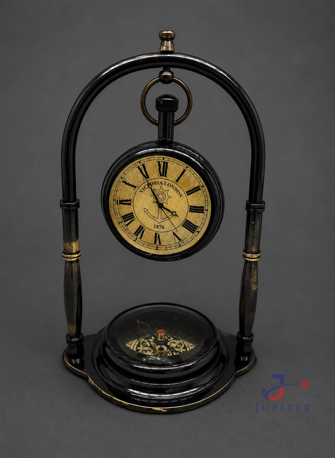 Nautical Glorious Vintage Brass Desk Table Antique Brass Clock Gift Women's
