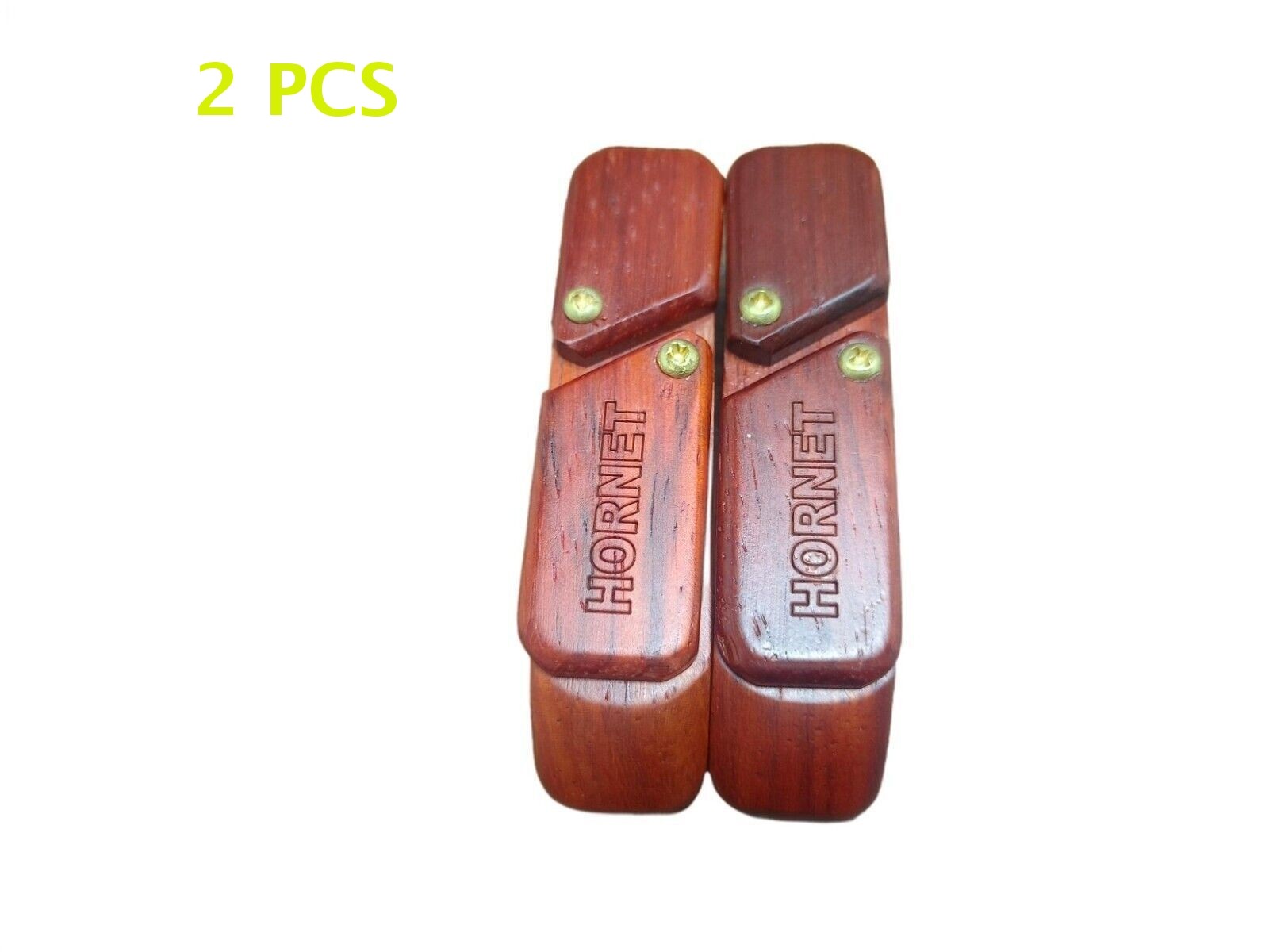 2PCS Wooden Portable Handheld Pipe With Tobacco Storage Case&Lid Rotates 180°
