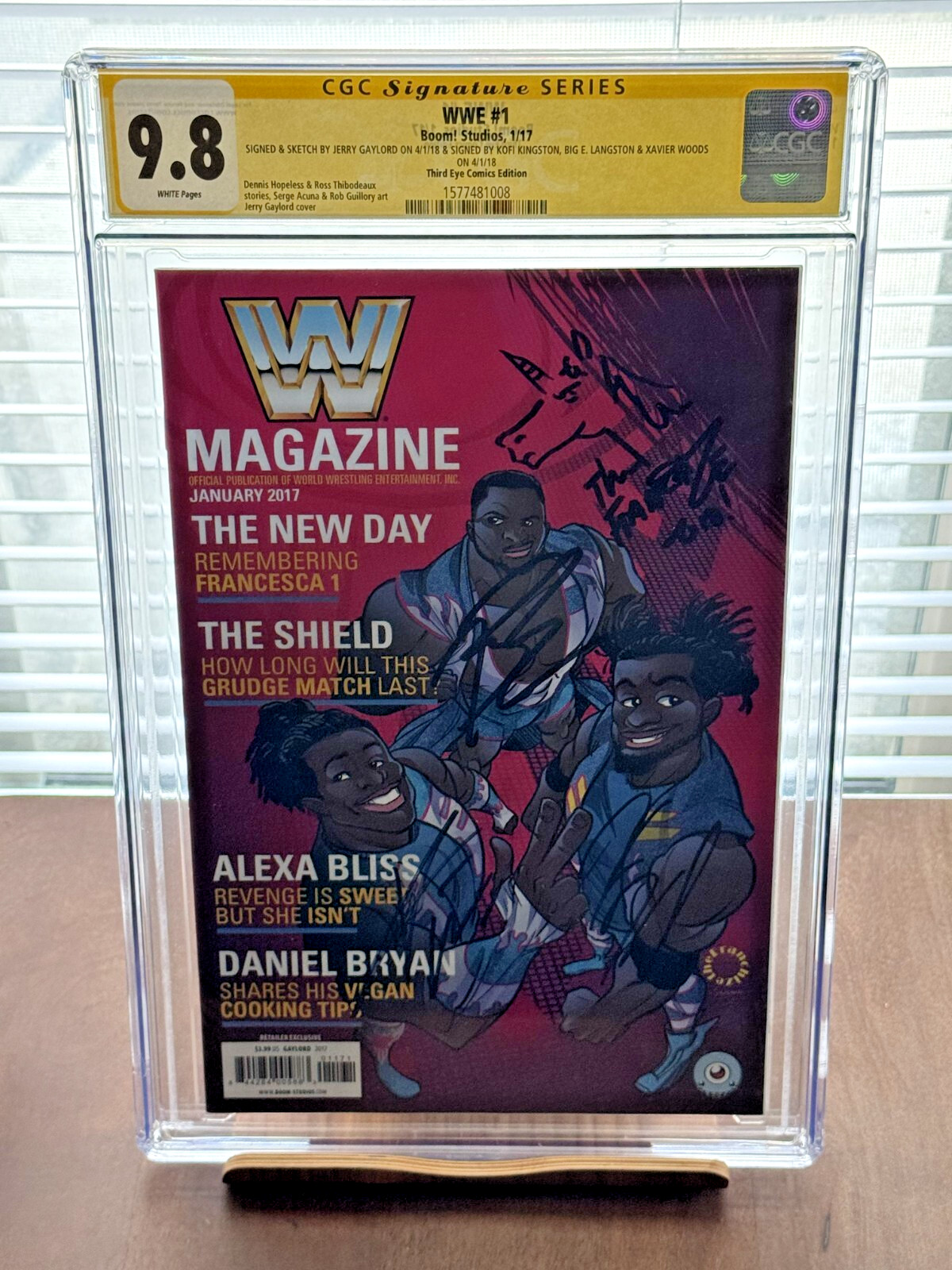 WWE #1 Then Now Forever New Day SIGNED + CVR ARTIST UNICORN REMARK BOOM STUDIOS
