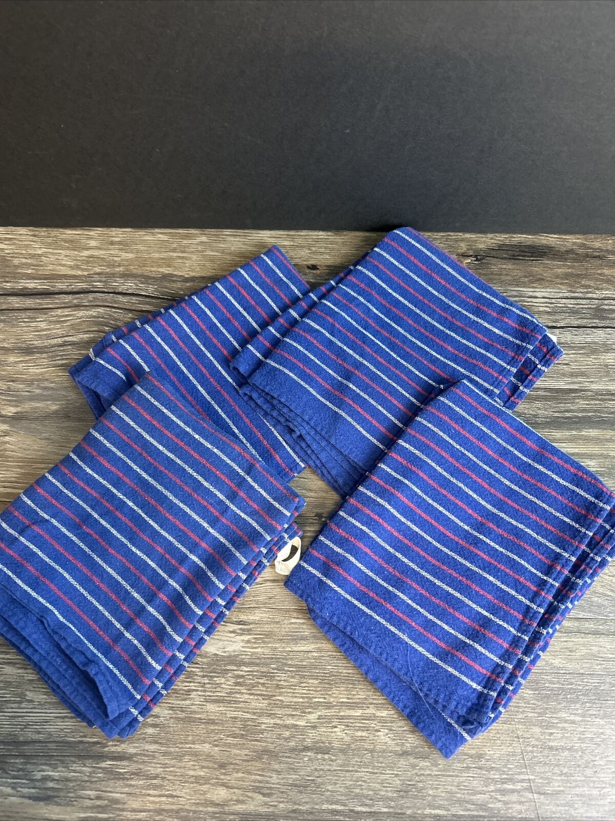 4 Vintage WIN-TEX CO Cotton Kitchen Towels Multicolor Striped  - 13 x 22”
