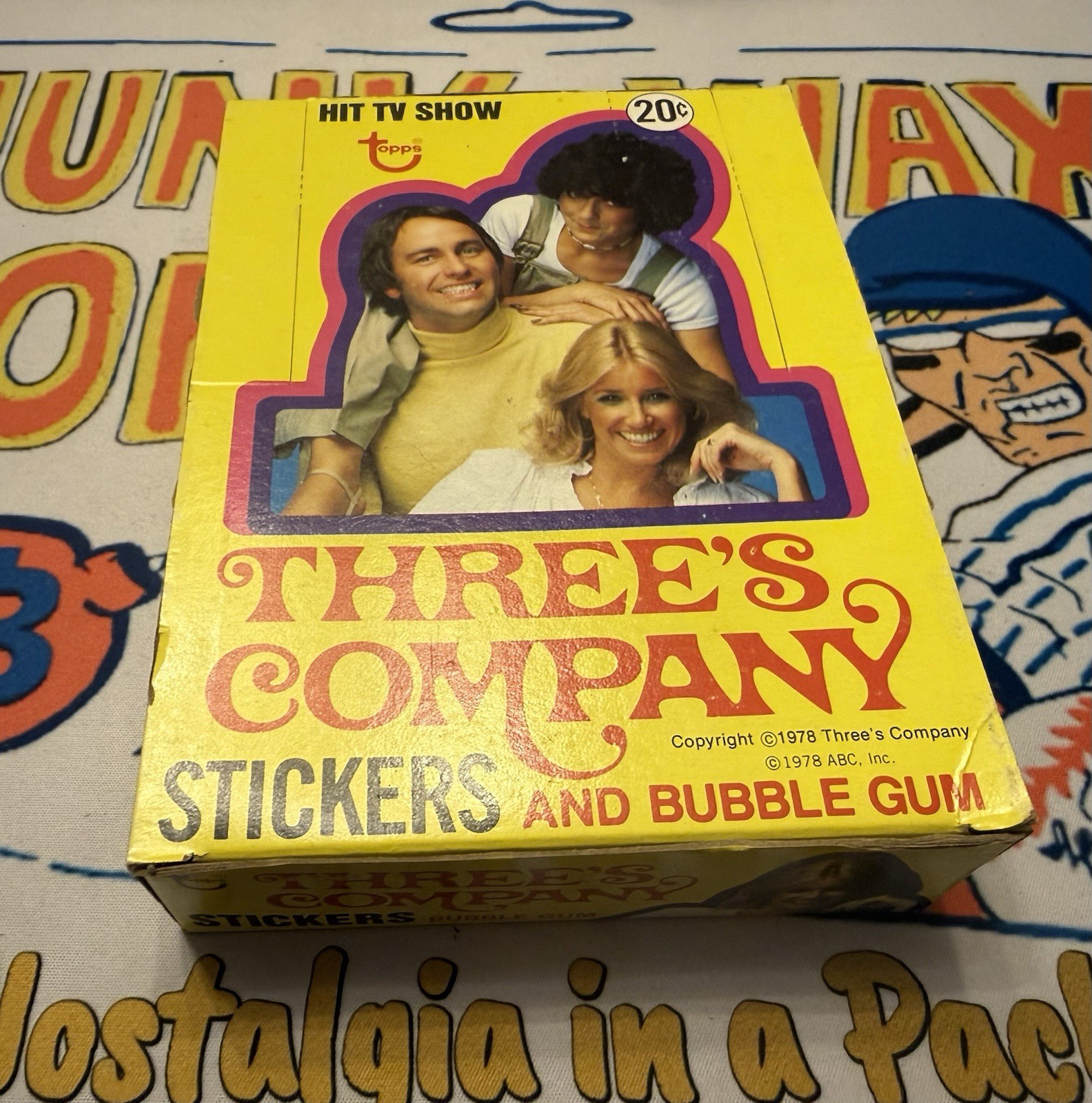 1978 Topps Three\'s Company Original Box 36 Unopened Wax Packs TV Show 1978 Topps Three\'s Company Original Box 36 Unopened Wax Packs TV Show