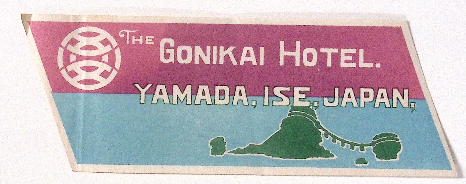Vintage The Gonikai Hotel Yamada Ise Japan Luggage Label 2 x 5.5