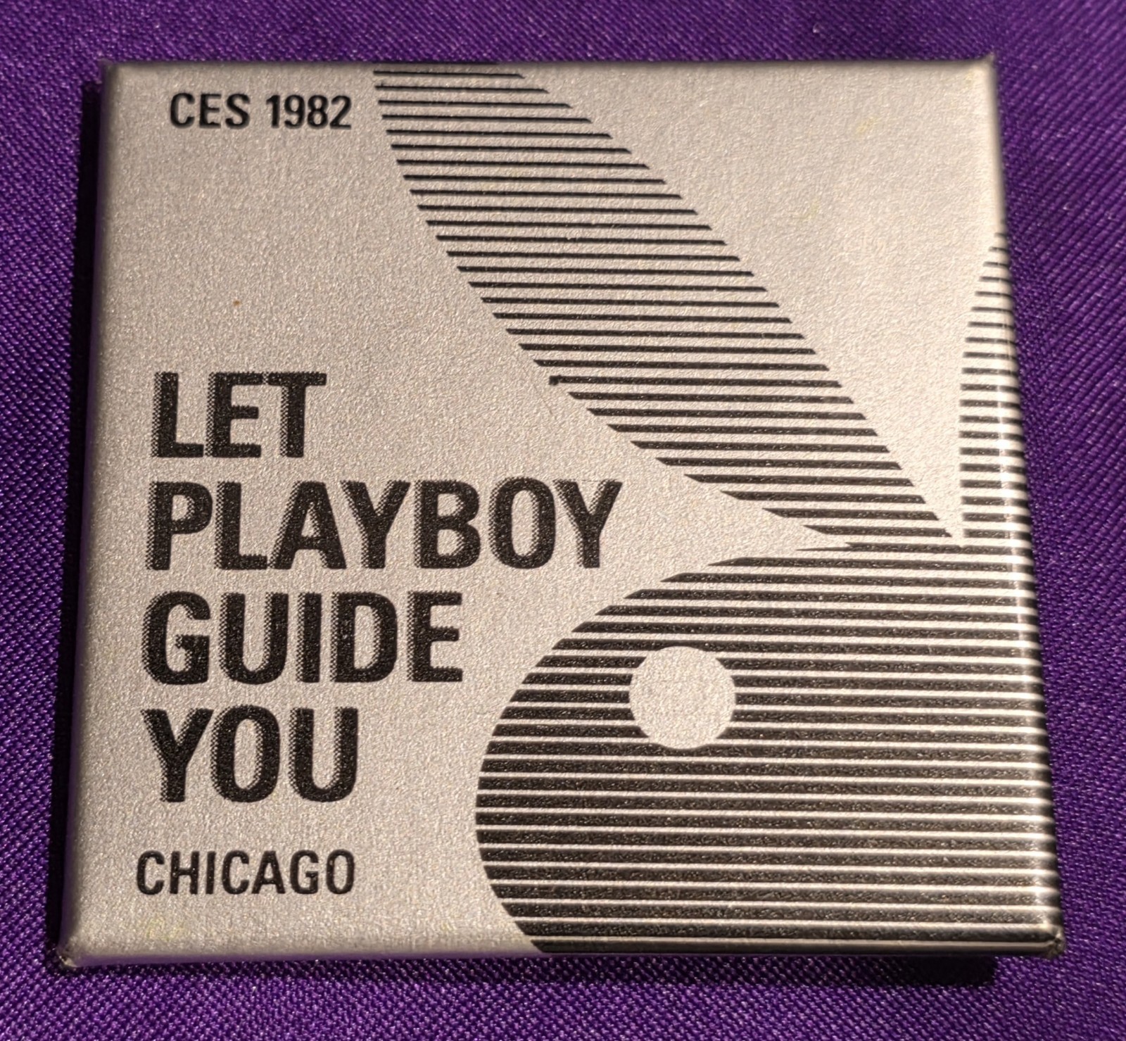 Vintage Playboy Pin Pinback Chicago 1982 CES Let Guide You Club Bunny SHIPS FREE