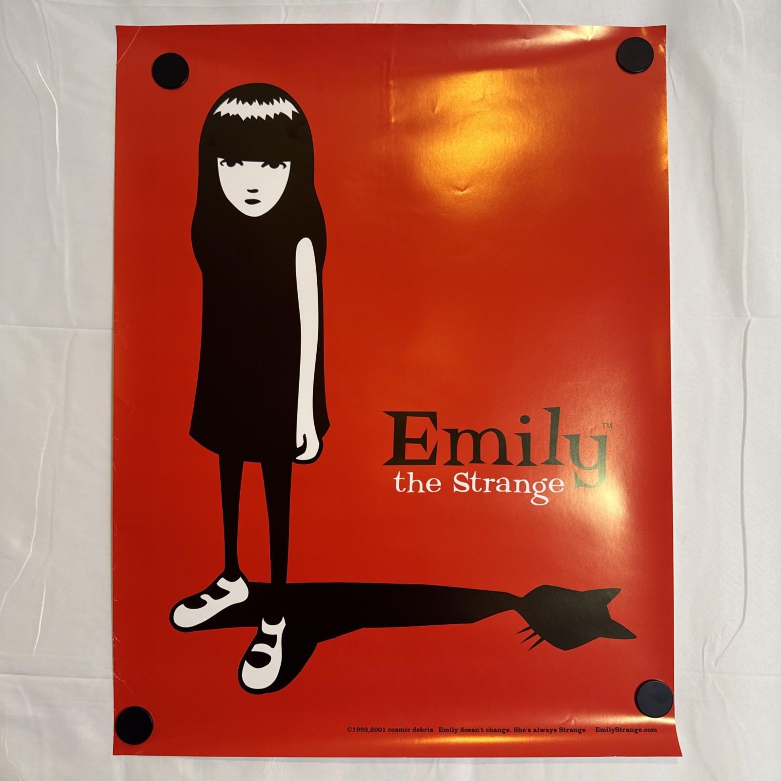 Vintage 2001 Emily The Strange Poster 18x24 Red Cosmic Debris Y2K Goth