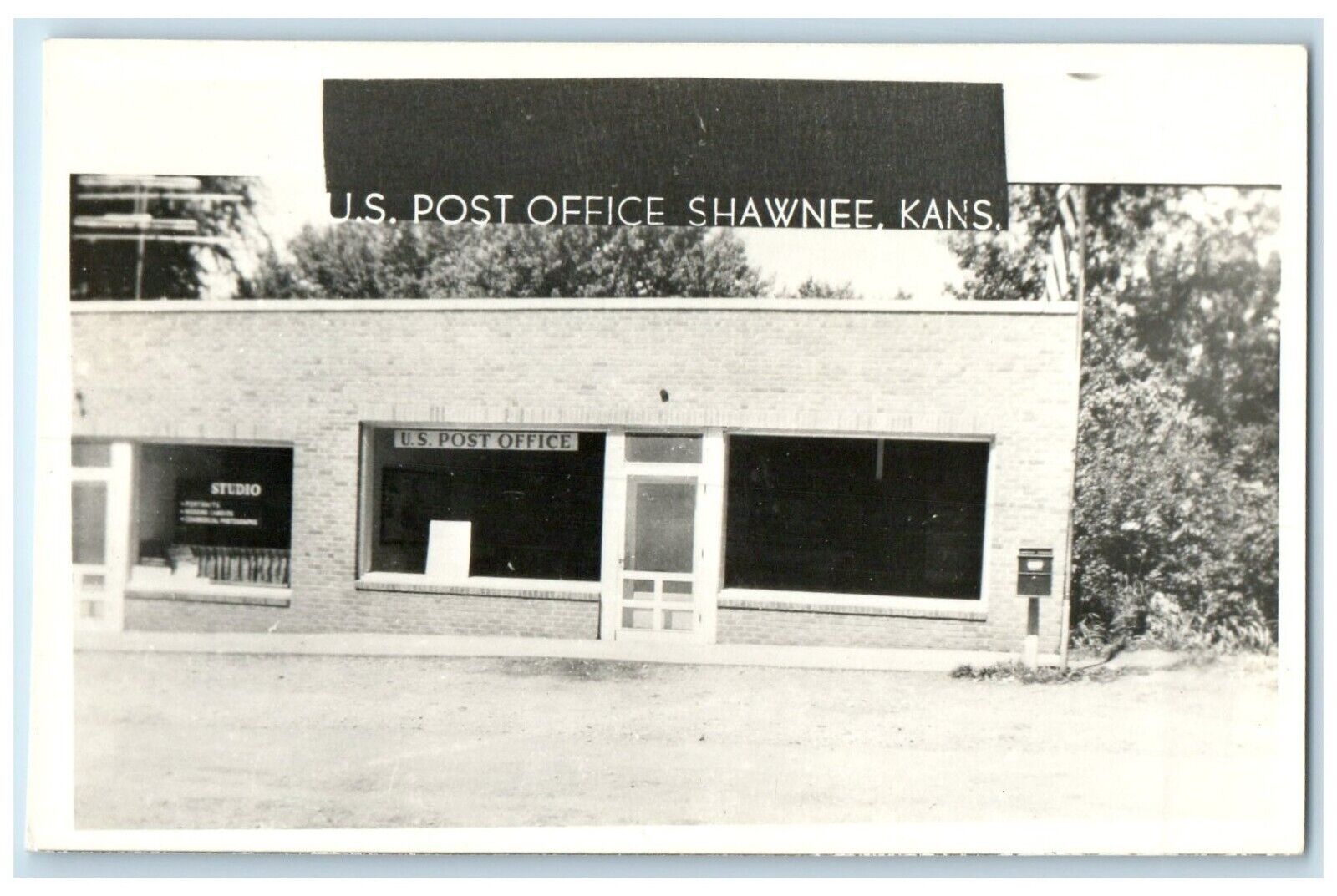 c1940's US Post Office Studio Shawnee Kansas KS RPPC Photo Vintage Postcard