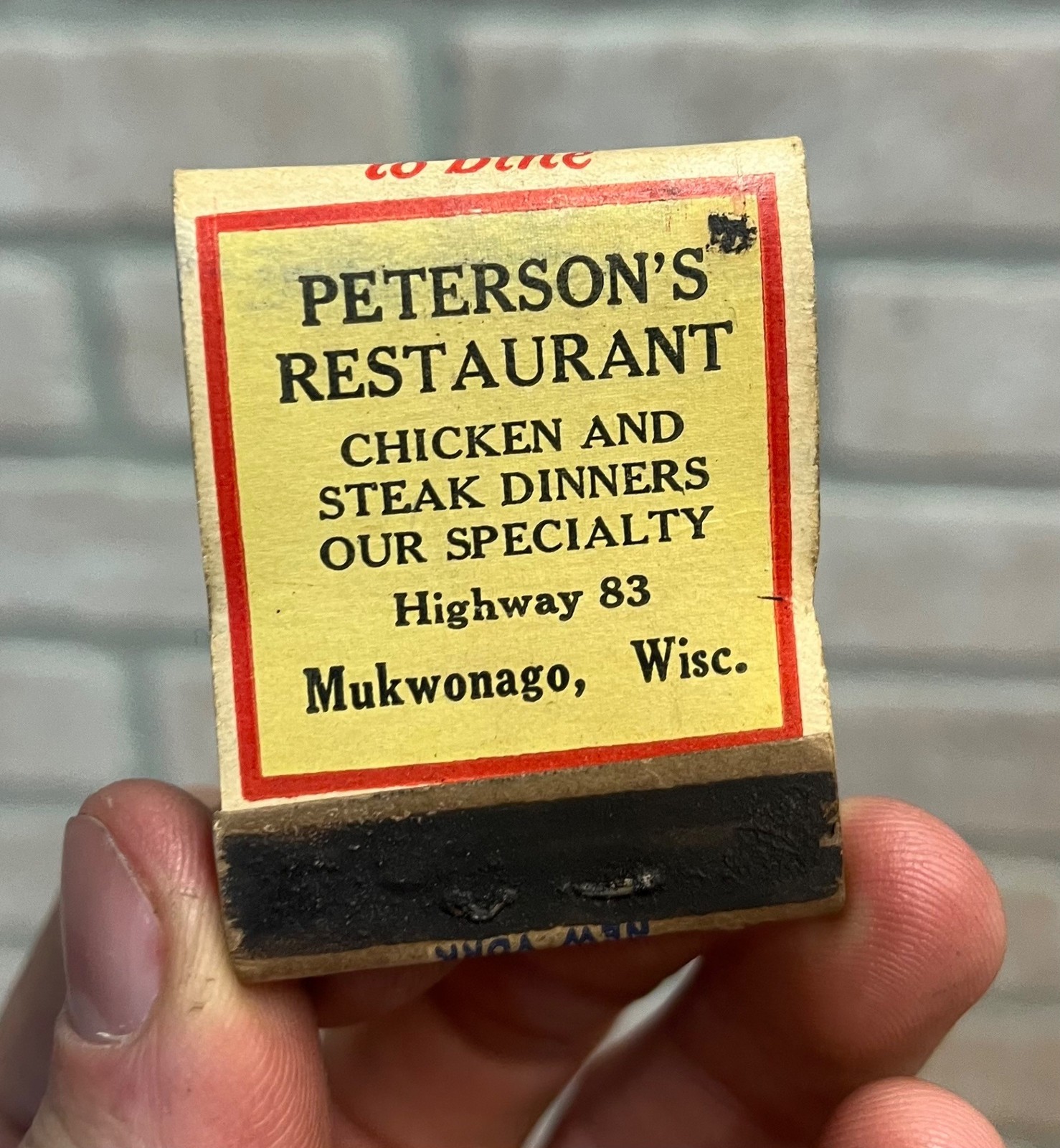 Vintage Peterson's Restaurant - Mukwonago Wisconsin - Advertising FULL Matchbook Vintage Peterson's Restaurant - Mukwonago Wisconsin - Advertising FULL Matchbook