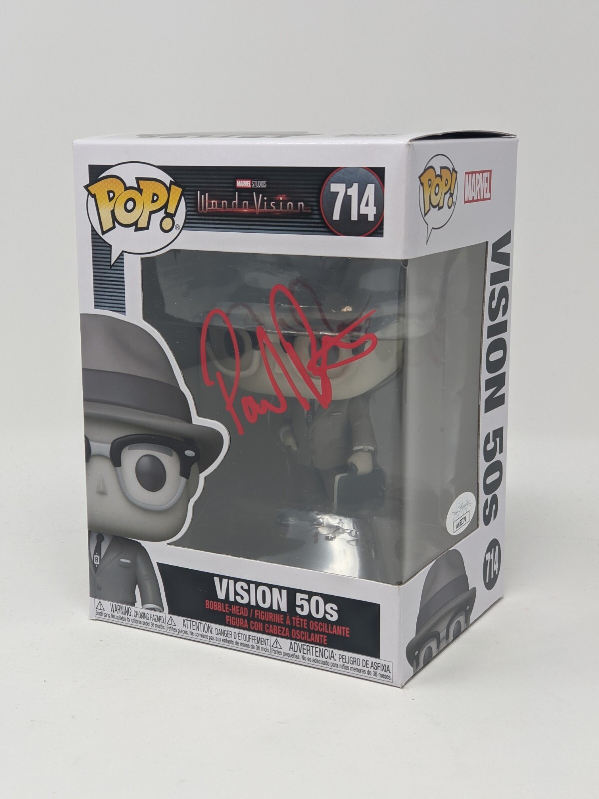Paul Bettany Marvel WandaVision Vision 50s #714 Signed Funko Pop JSA Certified