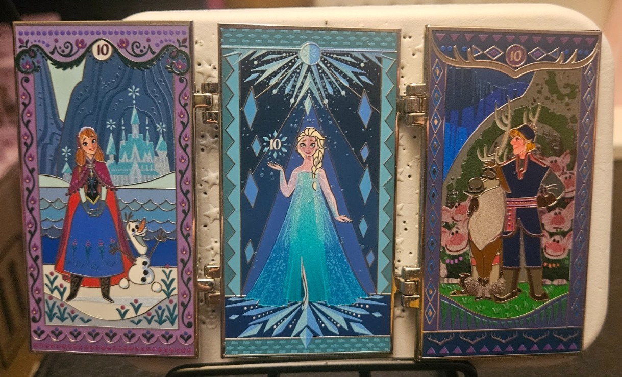 Disney Pin Frozen 10th Anniversary Hinged Limited Release Anna, Elsa, Kristoff Disney Pin Frozen 10th Anniversary Hinged Limited Release Anna, Elsa, Kristoff