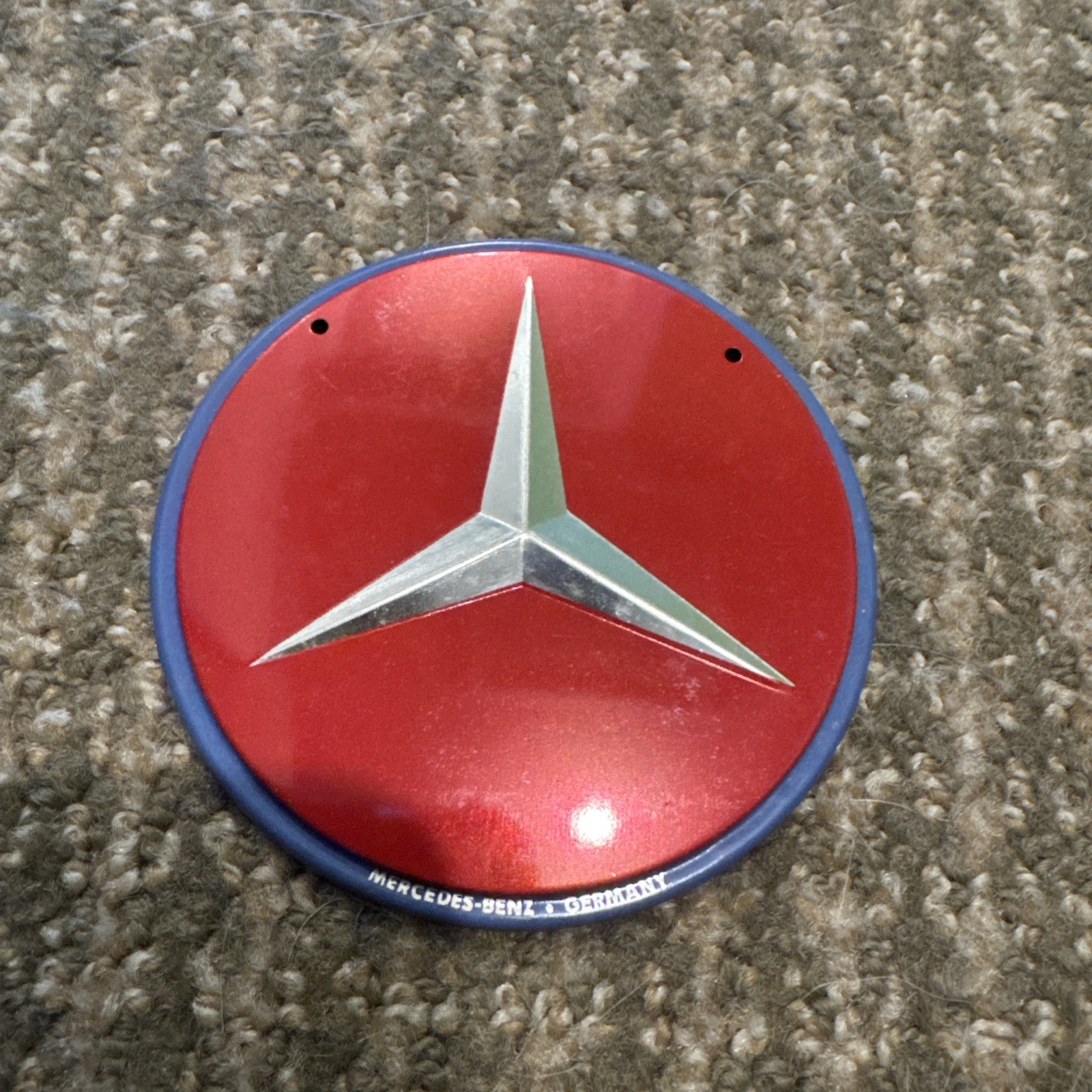 VTG 1950s Wheaties Cereal Premium MERCEDES-BENZ Car Emblem Badge Metal Plate
