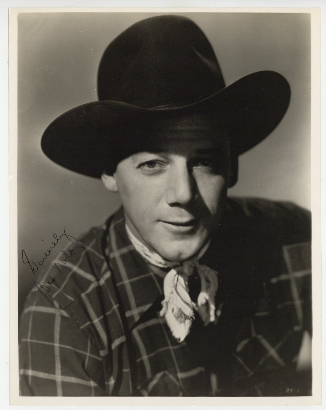 Bob Nolan 1943 Hand Signed 8x10 Western Cowboy Character Actor Photo Portrait 