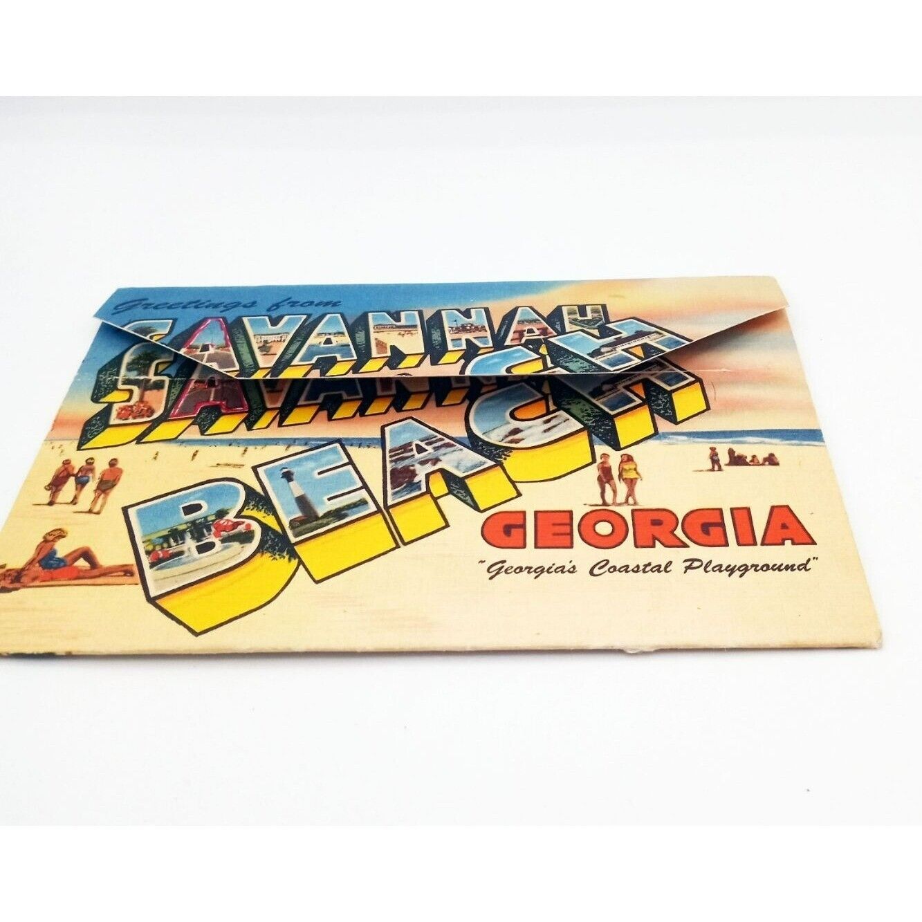 1940s Tybee Island and Savannah Beach Georgia Souvenir Folder Vintage Postcards